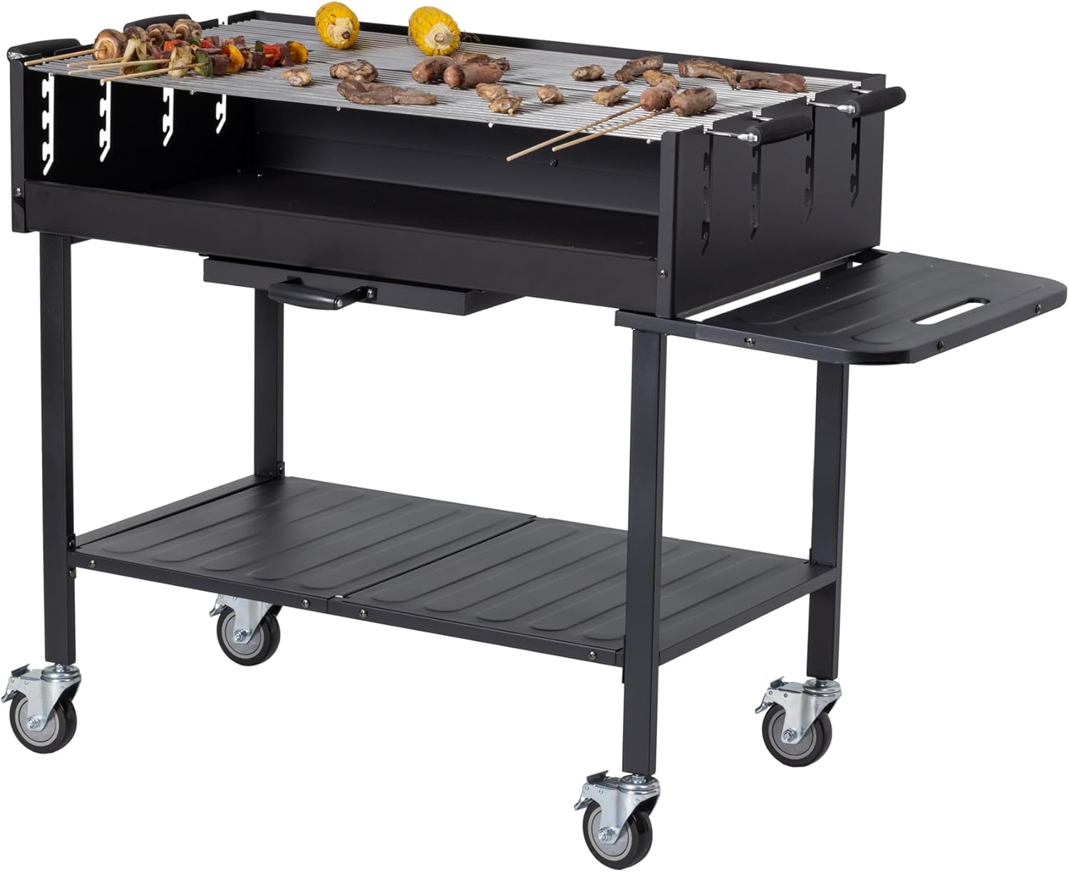 METRO Professional Barbacoa de Carbón con Ruedas Acero Inoxidable