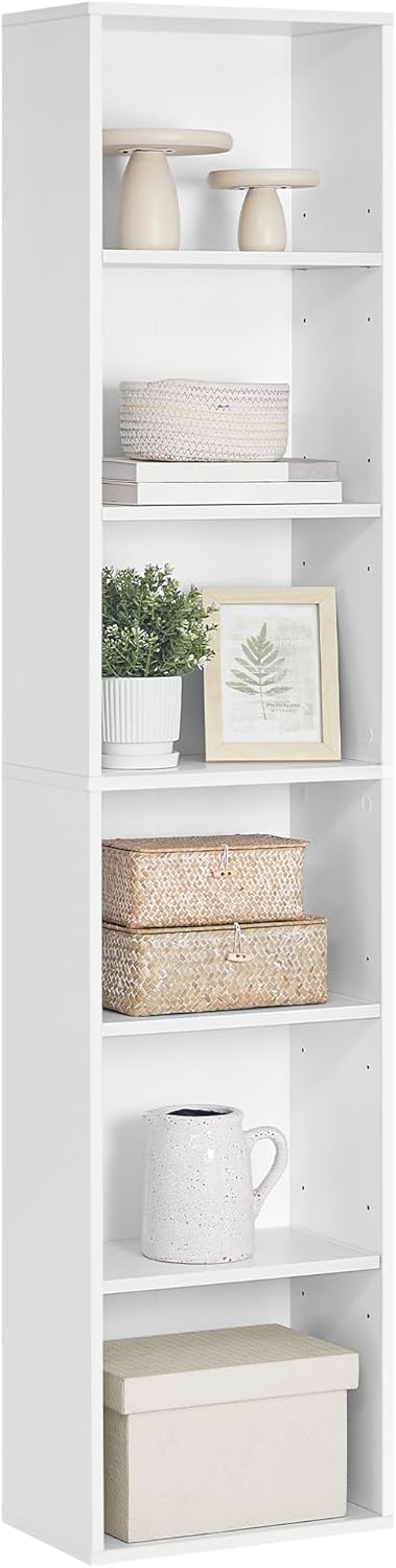 VASAGLE Estantería Librería 6 Niveles 24x40x178.5 cm Blanco Nube LBC167T14