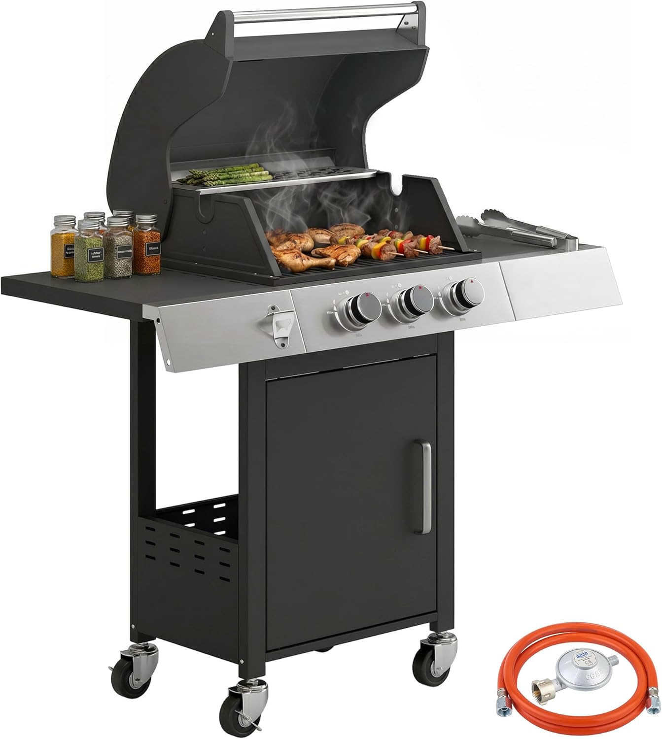 Outsunny Barbacoa de Gas 3 Quemadores 8,1 KW con Parrillas de Hierro Fundido: Review Completa